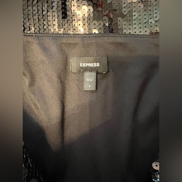 Express Black Sequin and Feather Embellished Midi Skirt - Picture 3 of 3